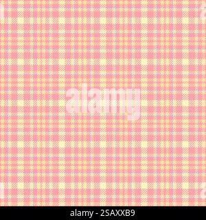 1950s check background plaid, bathroom pattern fabric vector. 60s seamless textile tartan texture in red and amber colors palette. Stock Vector