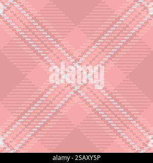 Plain tartan plaid check, improvement textile seamless pattern. Nostalgic background vector texture fabric in red and light colors palette.. Plain tartan plaid check, improvement textile seamless pattern. Nostalgic background vector texture fabric in red and light colors. Stock Vector
