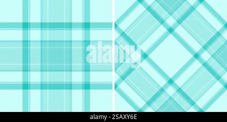 Fabric tartan seamless of vector check textile with a background texture pattern plaid set in trendy colors. Stock Vector