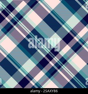 Fabric plaid tartan of pattern background check with a vector texture seamless textile in misty rose and dark colors. Stock Vector