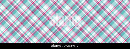 Retail vector tartan fabric, oriental check textile plaid. Multicultural seamless pattern texture background in light and pink color. Stock Vector