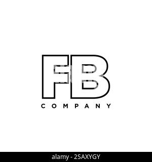 Trendy letter F and B, FB logo design template. Minimal monogram initial based logotype for company identity. Stock Vector