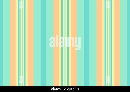 Industrial lines texture seamless, soft stripe fabric pattern. Rich textile vector vertical background in teal and yellow colors palette. Stock Vector