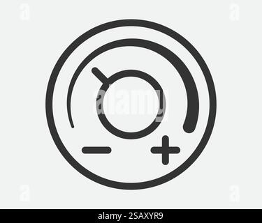 Light dimmer icon line flat trendy design. Electricity lamp saving energy sign.. Light dimmer icon line trendy design. Electricity lamp saving energy sign. Black and white flat style. Stock Vector