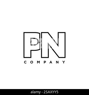 Trendy letter P and N, PN logo design template. Minimal monogram initial based logotype for company identity. Stock Vector
