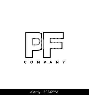 Trendy letter P and F, PF logo design template. Minimal monogram initial based logotype for company identity. Stock Vector