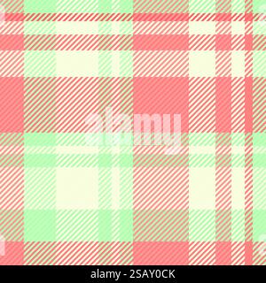 Painting fabric textile vector, tape pattern texture plaid. Twill background seamless tartan check in light and red colors palette. Stock Vector