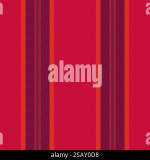 Rojo vertical textile seamless, rectangle texture fabric background. Costume pattern stripe vector lines in red and dark colors palette. Stock Vector