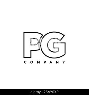 Trendy letter P and G, PG logo design template. Minimal monogram initial based logotype for company identity. Stock Vector
