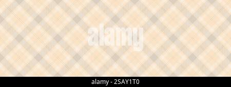 Tattersall background seamless fabric, lined vector check plaid. Symmetry textile pattern texture tartan in light and amber colors palette. Stock Vector