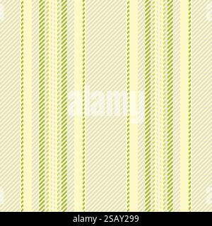 Aged vertical pattern seamless, indian vector background lines. Dining room fabric stripe textile texture in light and lime colors. Stock Vector