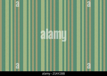 Rich pattern texture seamless, dining room vertical vector textile. Luxurious stripe fabric lines background in mint and yellow colors. Stock Vector