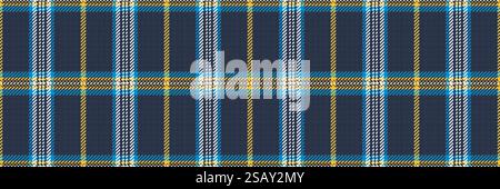 Serene plaid background pattern, rug textile seamless fabric. Identity tartan texture check vector in blue and dark color. Stock Vector