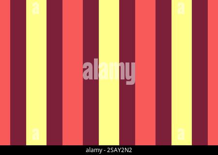 Marriage seamless vector lines, silk fabric textile stripe. Birthday pattern vertical texture background in red and yellow colors palette. Stock Vector