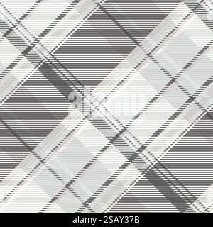 November pattern vector seamless, equal tartan textile check. Kingdom fabric plaid background texture in sea shell and grey colors palette. Stock Vector