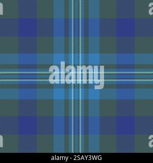 Machinery fabric pattern tartan, sparse plaid textile background. Elegance texture vector check seamless in teal and blue colors palette. Stock Vector