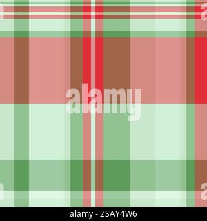 Scotland pattern background check, tough textile seamless texture. Dog tooth fabric tartan plaid vector in red and light colors palette. Stock Vector