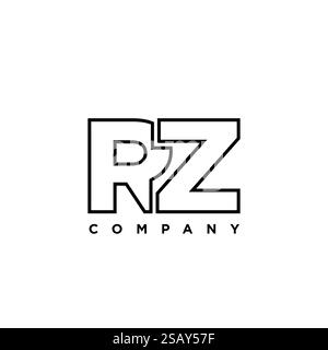 Trendy letter R and Z, RZ logo design template. Minimal monogram initial based logotype for company identity. Stock Vector