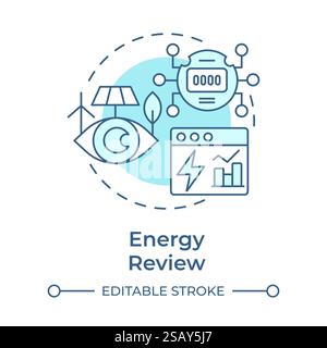 Energy review soft blue concept icon Stock Vector