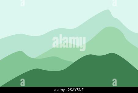 Color mountains vector, translucent waves, abstract glass shapes, modern background design Stock Vector