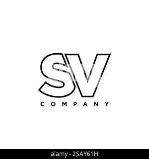 Trendy letter S and V, SV logo design template. Minimal monogram initial based logotype for company identity. Stock Vector