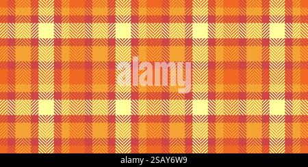 November pattern background fabric, worldwide seamless plaid tartan. Platform check texture vector textile in orange and red colors palette. Stock Vector