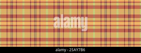 List tartan seamless check, random background vector plaid. Linear texture fabric pattern textile in orange and lime colors palette. Stock Vector