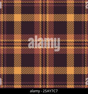 French tartan plaid check, mixed fabric vector pattern. Variation background textile texture seamless in dark and red colors palette. Stock Vector