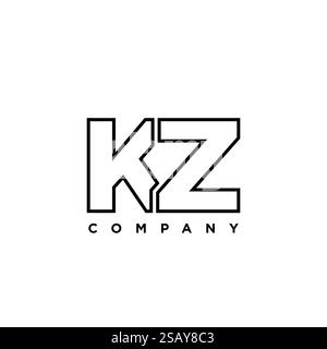 Trendy letter K and Z, KZ logo design template. Minimal monogram initial based logotype for company identity. Stock Vector