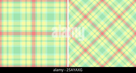 Seamless textile background of texture tartan check with a fabric pattern plaid vector. Set in spring colours for modern carpets stylish living rooms. Stock Vector