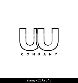 Trendy letter U and U, UU logo design template. Minimal monogram initial based logotype for company identity. Stock Vector
