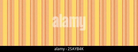 Delicate stripe textile fabric, marriage vector lines texture. Geometric seamless vertical pattern background in amber and red colors palette. Stock Vector