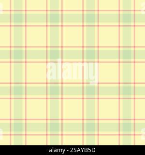 Pano check background vector, multicolor texture plaid textile. Holiday tartan seamless fabric pattern in light and orange colors palette. Stock Vector