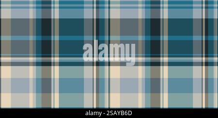 Halftone plaid texture background, motif textile seamless tartan. Track vector fabric check pattern in pastel and cyan colors palette. Stock Vector