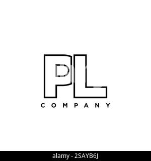 Trendy letter P and L, PL logo design template. Minimal monogram initial based logotype for company identity. Stock Vector