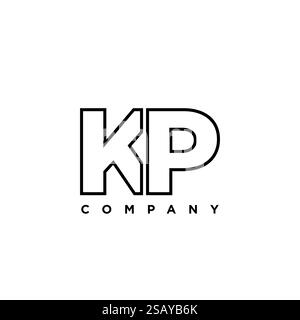 Trendy letter K and P, KP logo design template. Minimal monogram initial based logotype for company identity. Stock Vector