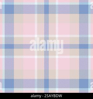 Plaid check pattern in pink. Seamless fabric texture. Tartan textile print design.. Plaid check pattern in pink. Seamless fabric texture. Tartan textile print. Stock Vector