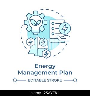 Energy management plan soft blue concept icon Stock Vector
