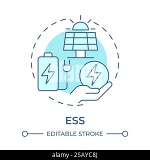 ESS soft blue concept icon Stock Vector