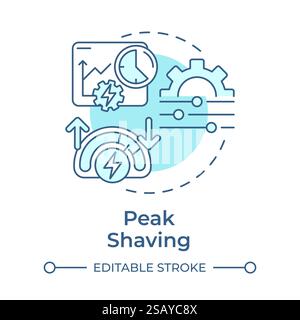 Peak shaving soft blue concept icon Stock Vector