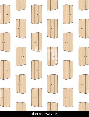 Vector seamless pattern of hand drawn sketch doodle colored closet isolated on white background Stock Vector