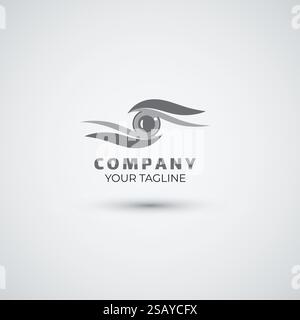 Eyes vision logo design template eye icon Stock Vector