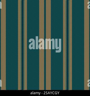 Furniture pattern background texture, scrapbooking vertical stripe lines. Contour seamless vector fabric textile in dark and teal colors. Stock Vector