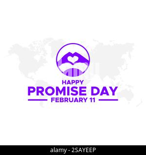 Happy Promise Day Post and Greeting Card. 11 February - Promise Day of Valentine's Week Vector Illustration Stock Vector