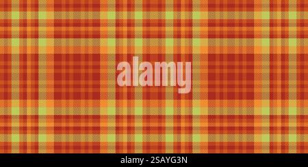 Painting textile background texture, rest seamless fabric plaid. Holiday tartan pattern check vector in orange and red colors palette. Stock Vector