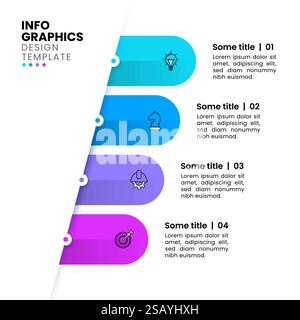 Infographic template with icons and 4 options or steps. Can be used for workflow layout, diagram, banner, webdesign. Vector illustration Stock Vector