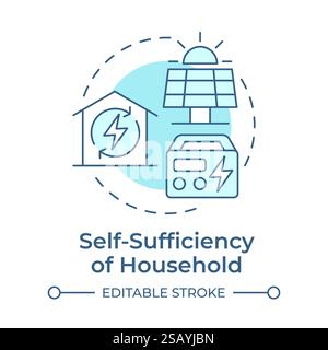 Household self sufficiency soft blue concept icon Stock Vector
