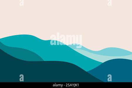 Blue mountain background vector. Oriental Luxury landscape background Stock Vector