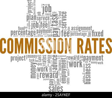 Commission Rates word cloud conceptual design isolated on white ...