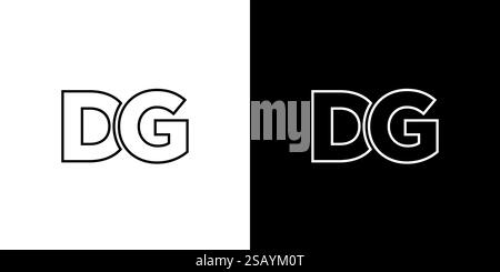 Trendy letter D and G, DG logo design template. Minimal monogram initial based logotype for company identity. Stock Vector